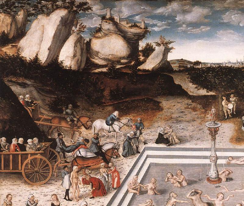 CRANACH, Lucas the Elder The Fountain of Youth (detail) dfg France oil painting art